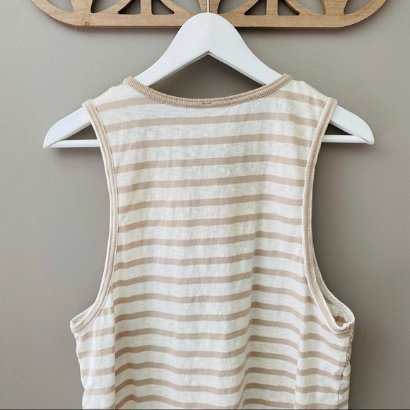 Free People Striped Tank Top Cream Sz Small - Picture 10 of 13